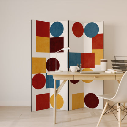 GEOMETRIC PUZZLE 4-Panel Room Divider