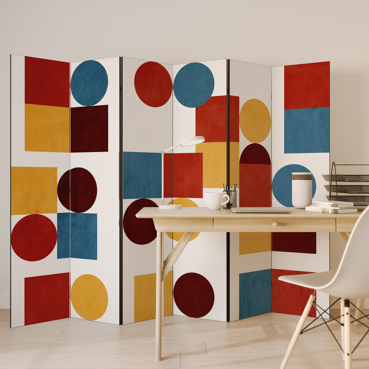 GEOMETRIC PUZZLE 6-Panel Room Divider