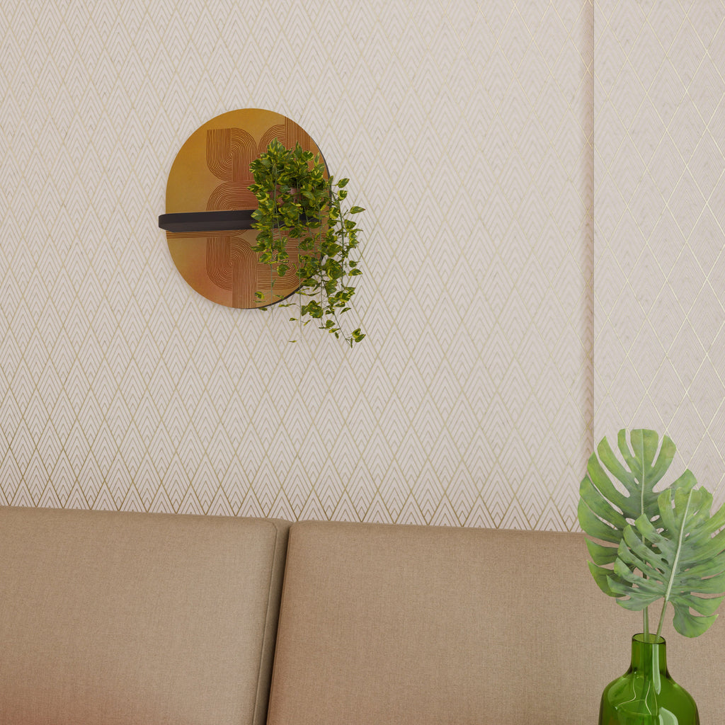 Étagère d'art ovale RENFORCEMENT DES RELATIONS en finition noire