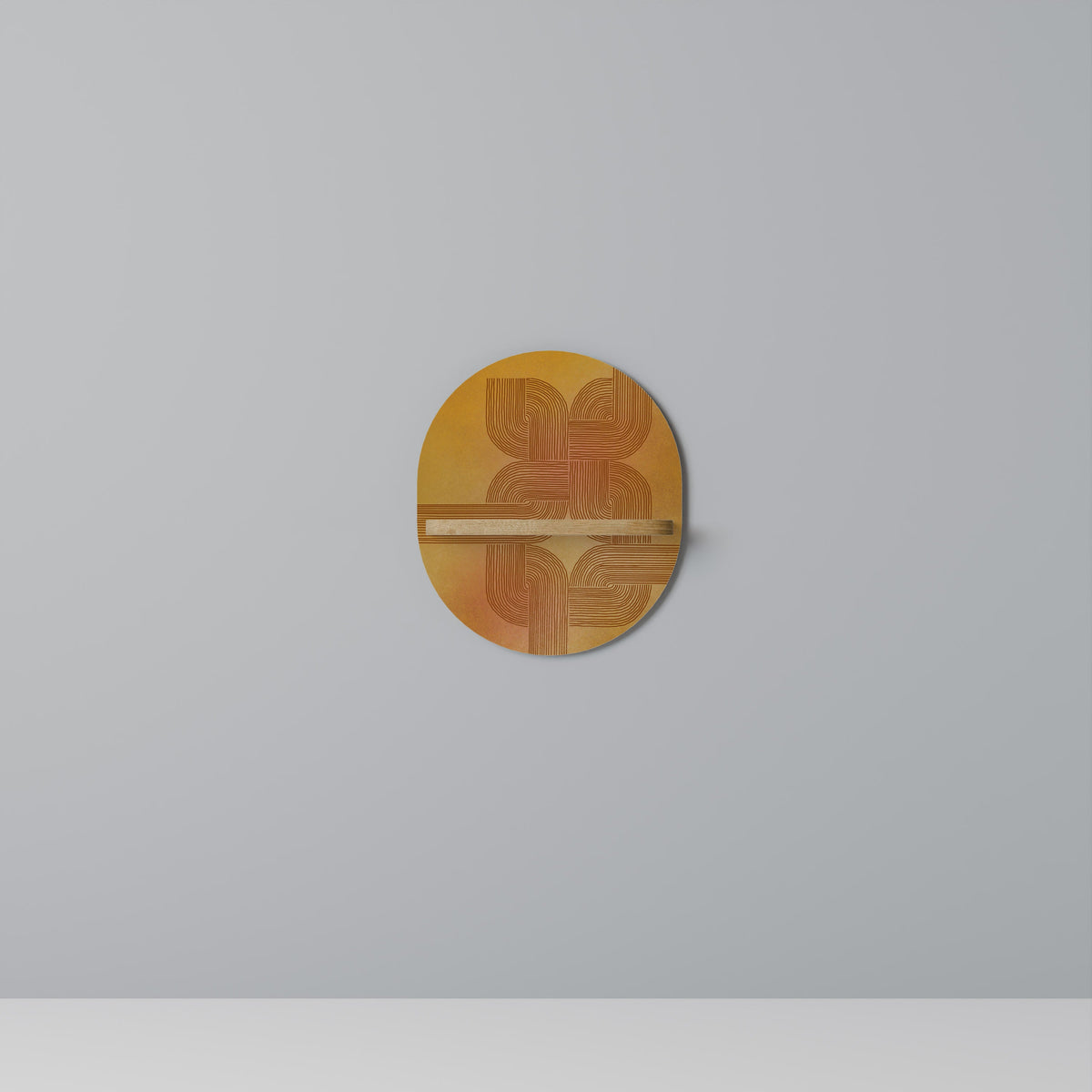 STRENGTHENING RELATION Oval Art Shelf In Oak Effect