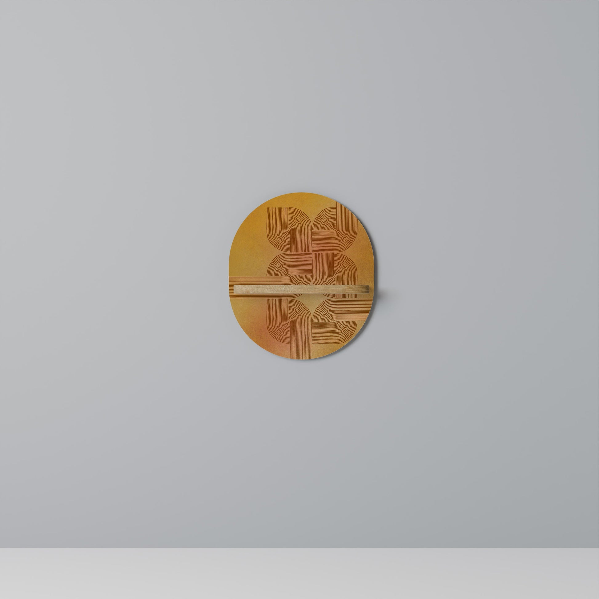 STRENGTHENING RELATION Oval Art Shelf In Oak Effect