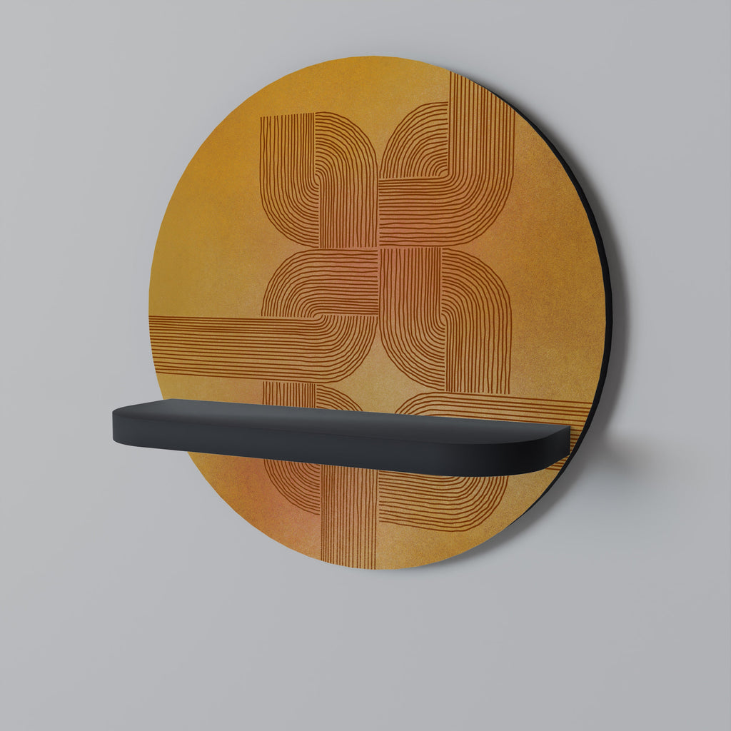 Étagère d'art ronde RENFORCEMENT DES RELATIONS en finition noire