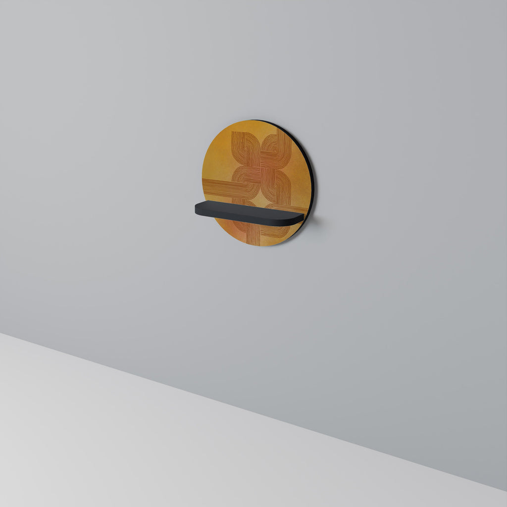 Étagère d'art ronde RENFORCEMENT DES RELATIONS en finition noire