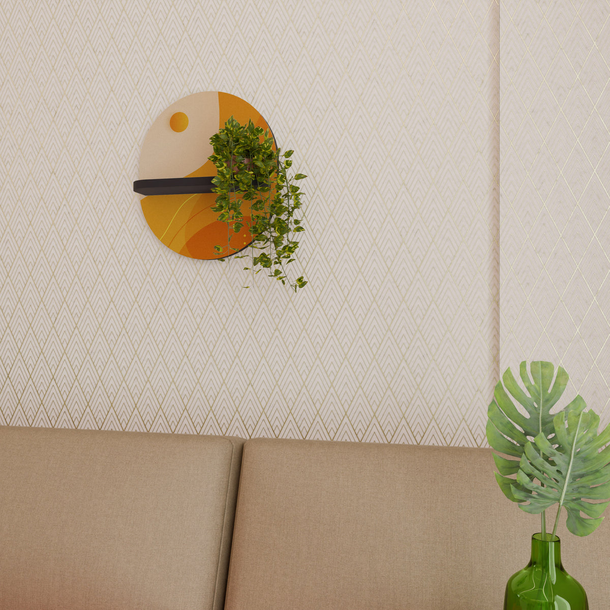 ORANGE ARRANGEMENT Art Shelf