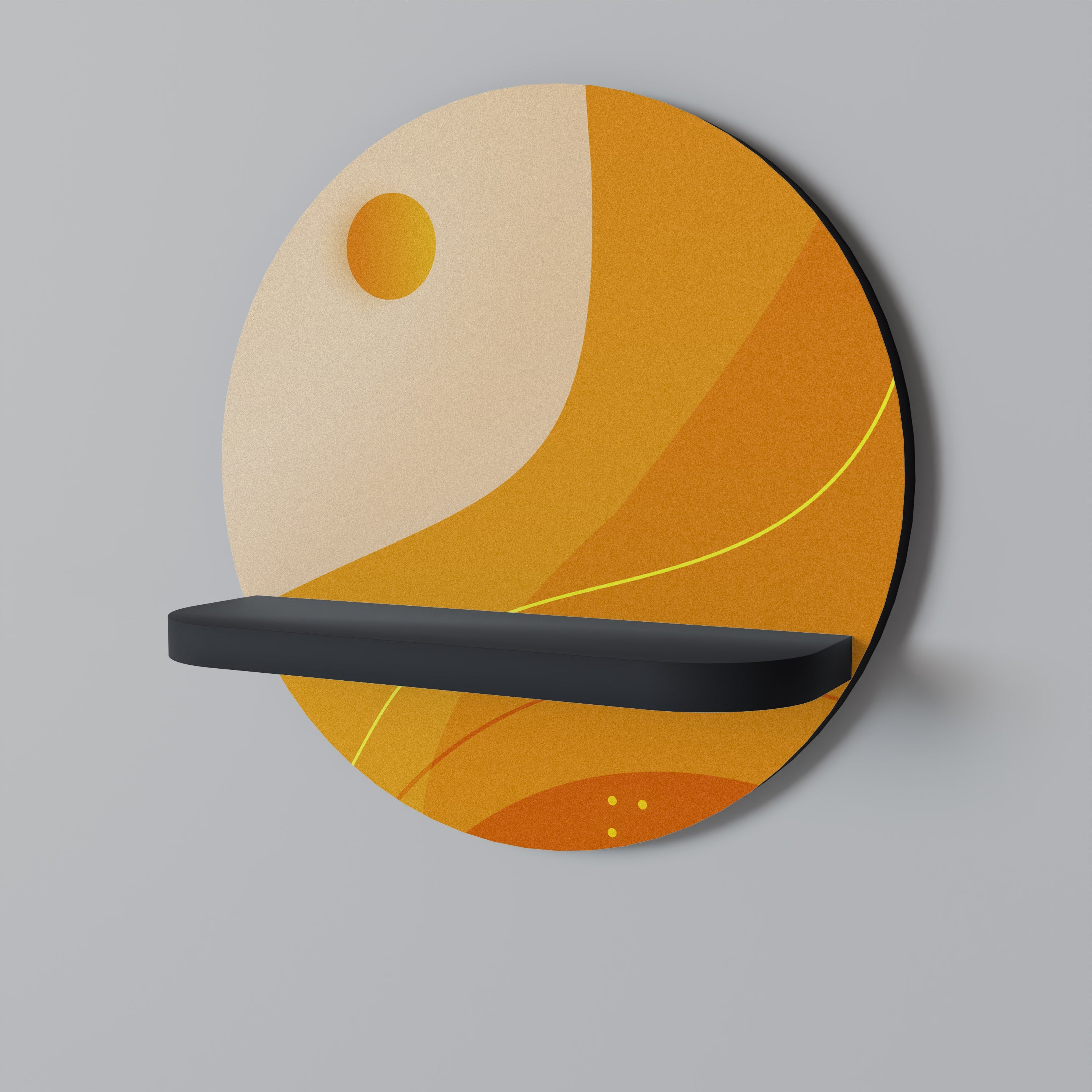 Étagère ronde ORANGE ARRANGEMENT en finition noire