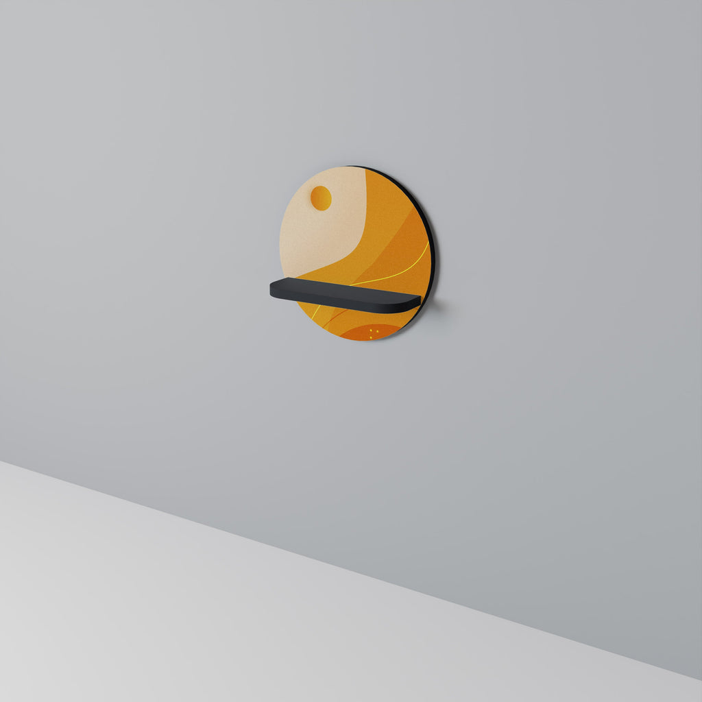 Étagère ronde ORANGE ARRANGEMENT en finition noire