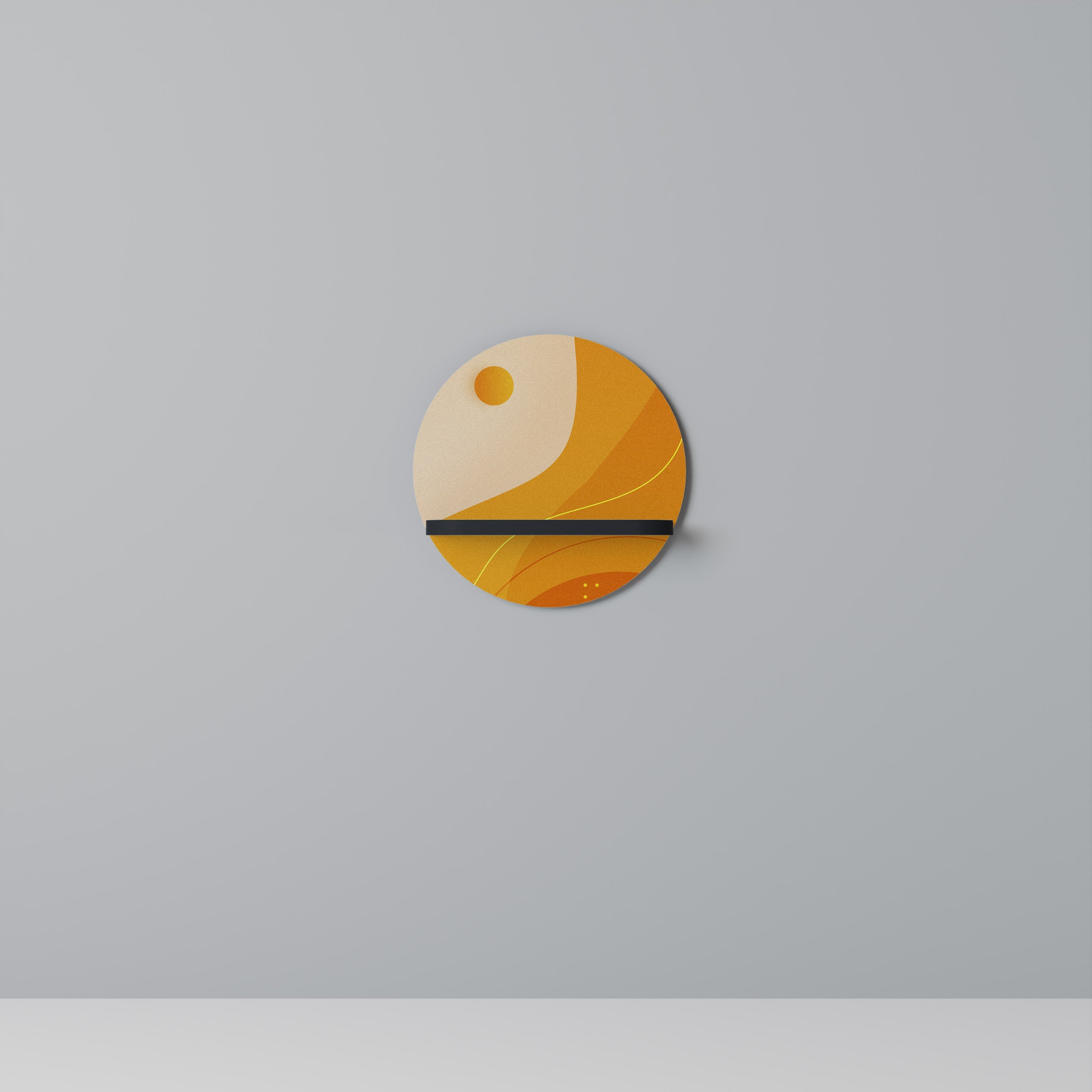 Étagère ronde ORANGE ARRANGEMENT en finition noire