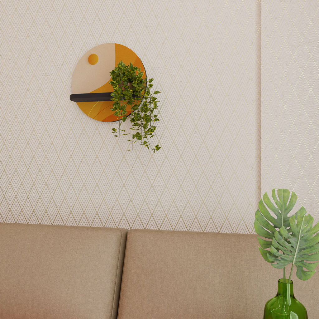 Étagère ronde ORANGE ARRANGEMENT en finition noire