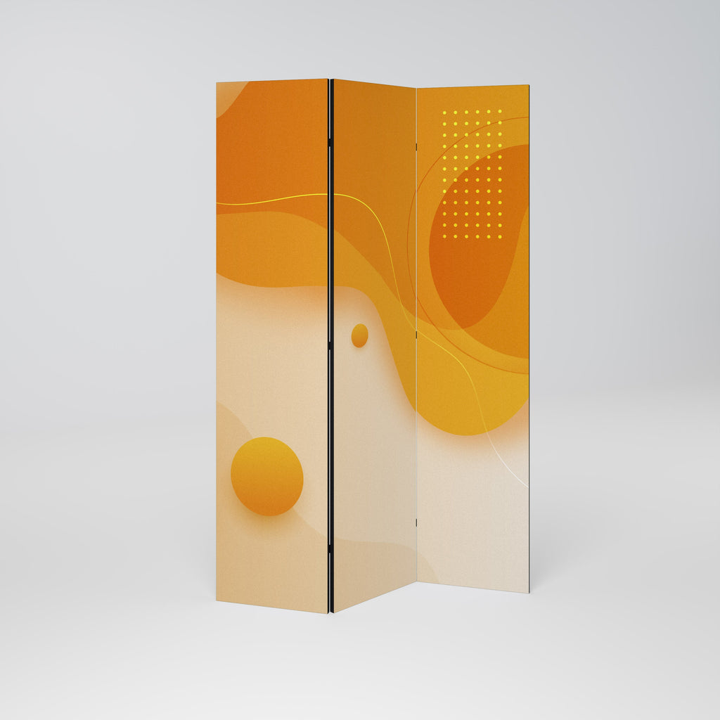 ORANGE ARRANGEMENT Decorative 3-Panel Room Divider
