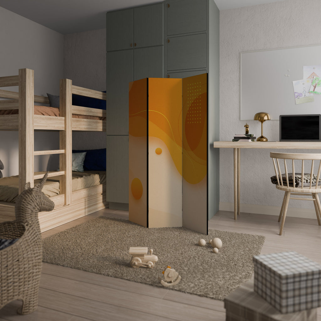 ORANGE ARRANGEMENT Decorative 3-Panel Room Divider
