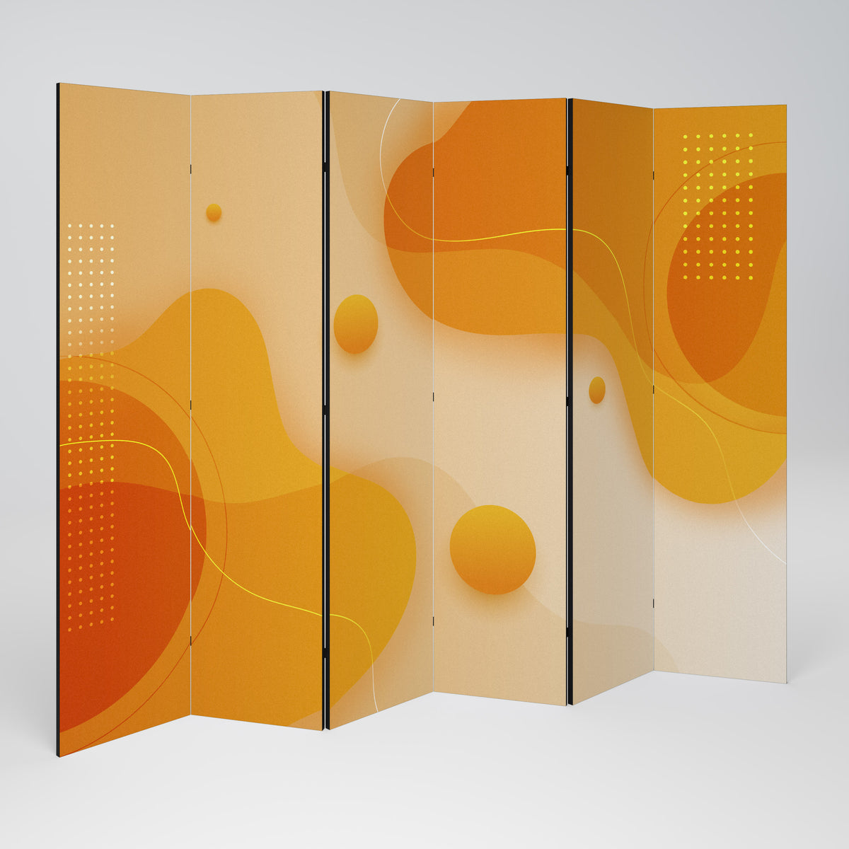 ORANGE ARRANGEMENT 6-Panel Room Divider