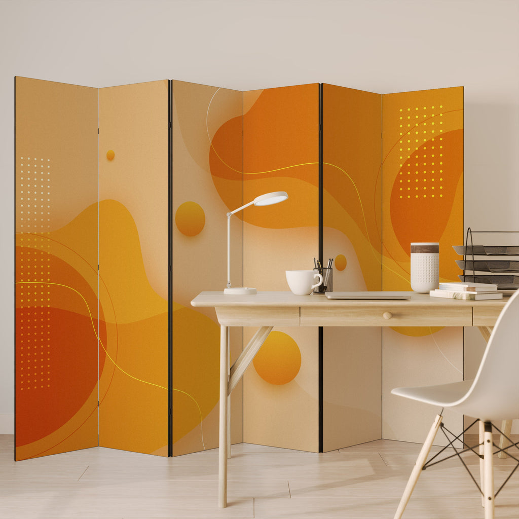 ORANGE ARRANGEMENT Decorative 6-Panel Room Divider