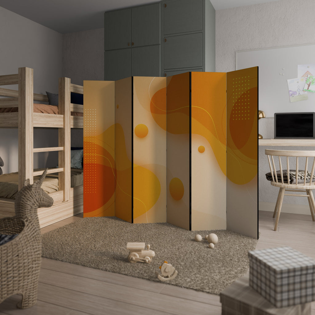 ORANGE ARRANGEMENT Decorative 6-Panel Room Divider