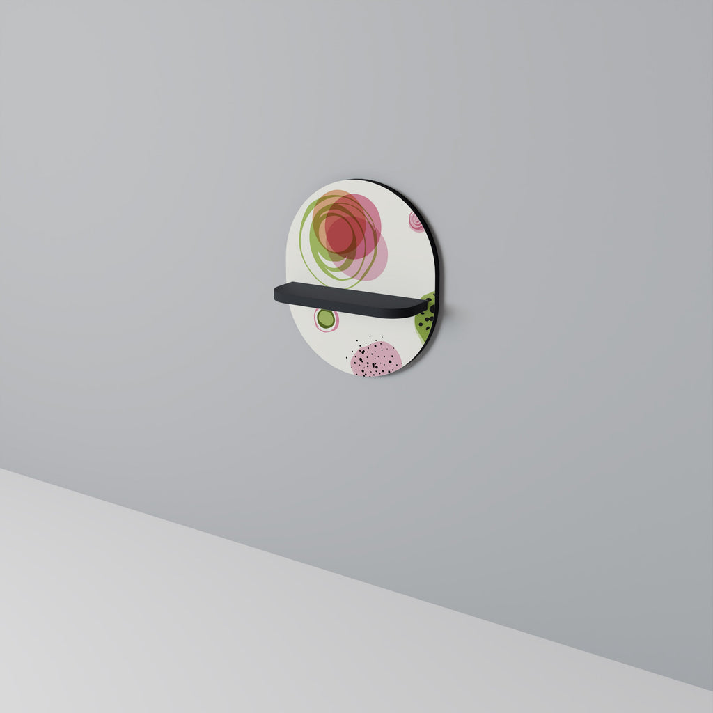 Étagère d'art ovale COLORFUL COSMOS en finition noire