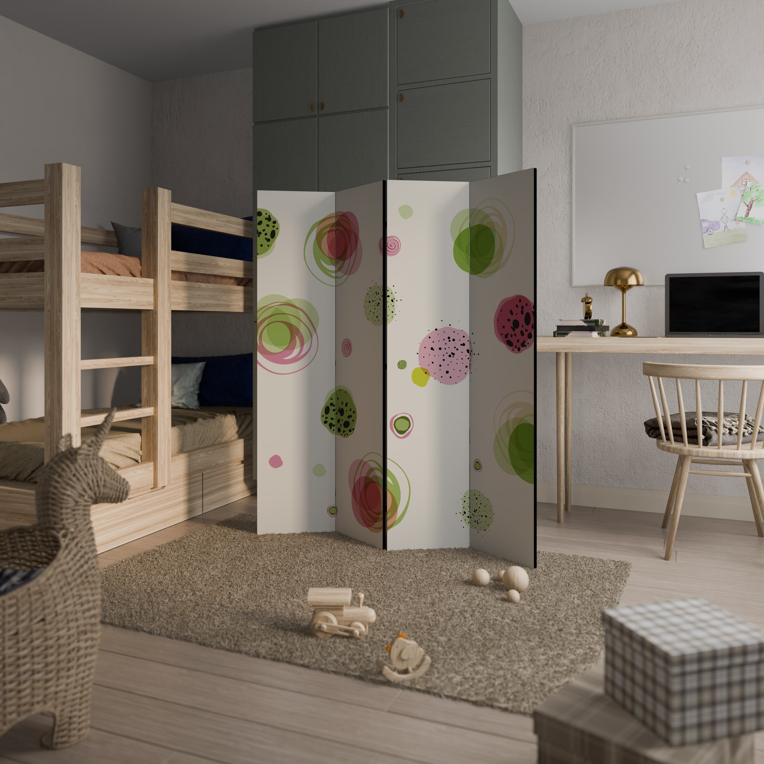 COLORFUL COSMOS Decorative 4-Panel Room Divider