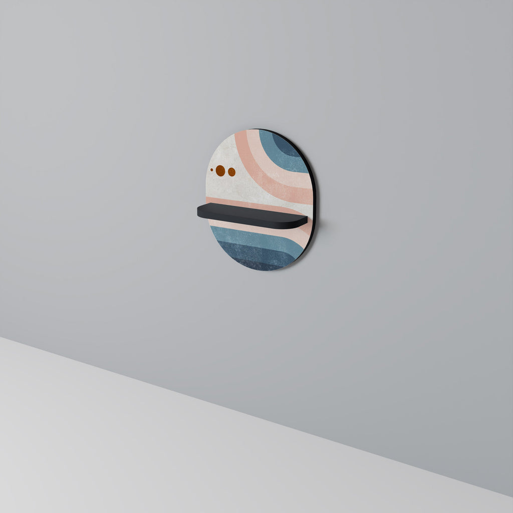 Étagère d'art ovale en deux moitiés, finition noire