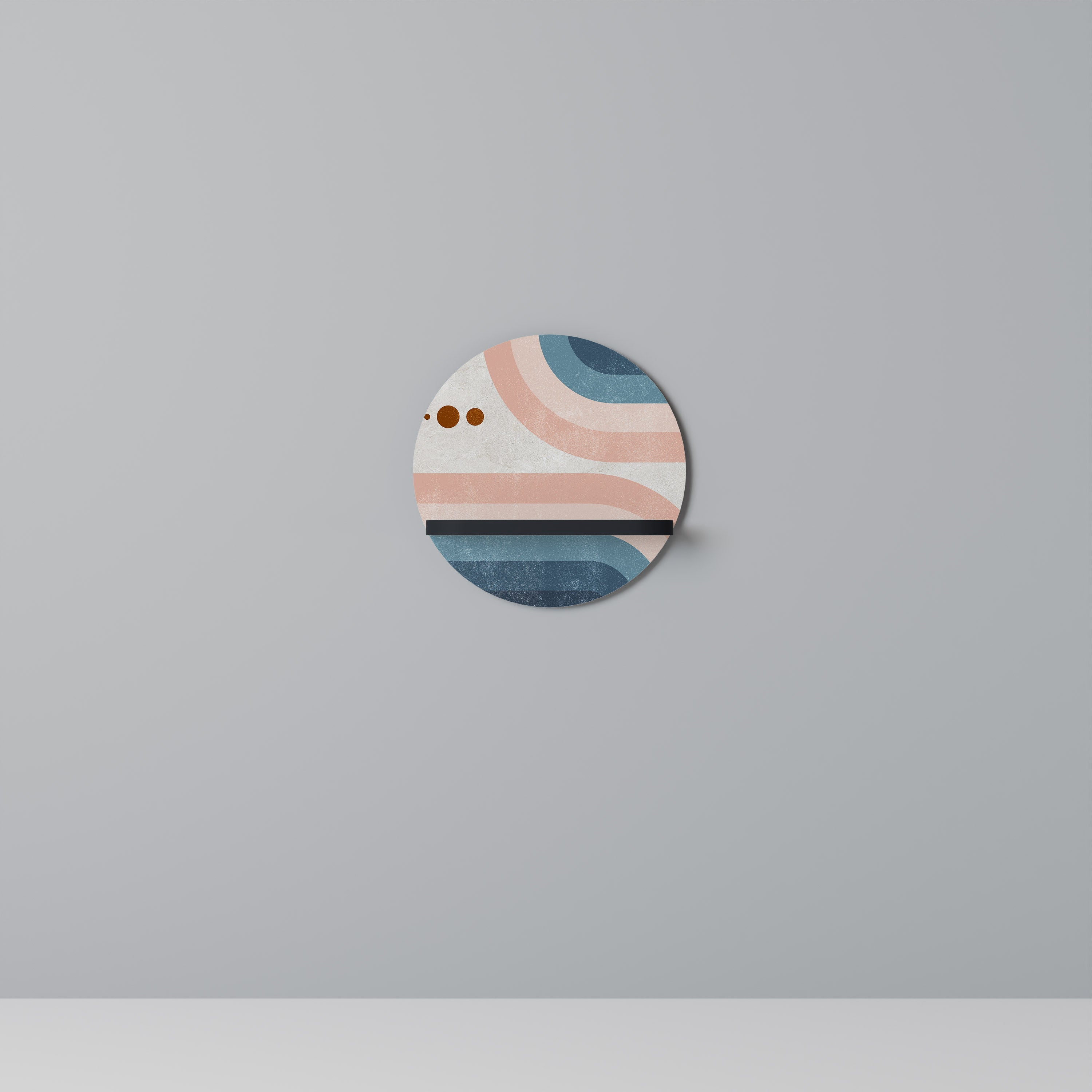 Étagère d'art ronde TWO HALVES en finition noire