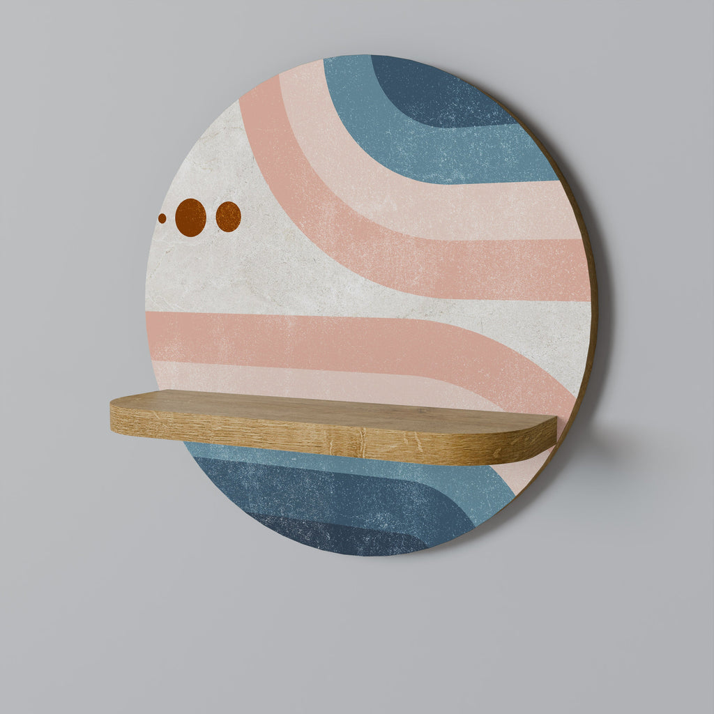 Étagère d'art ronde TWO HALVES effet chêne