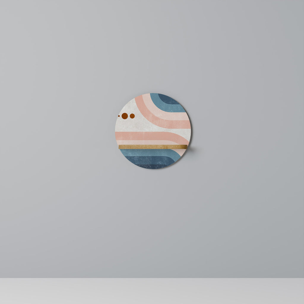 Étagère d'art ronde TWO HALVES effet chêne