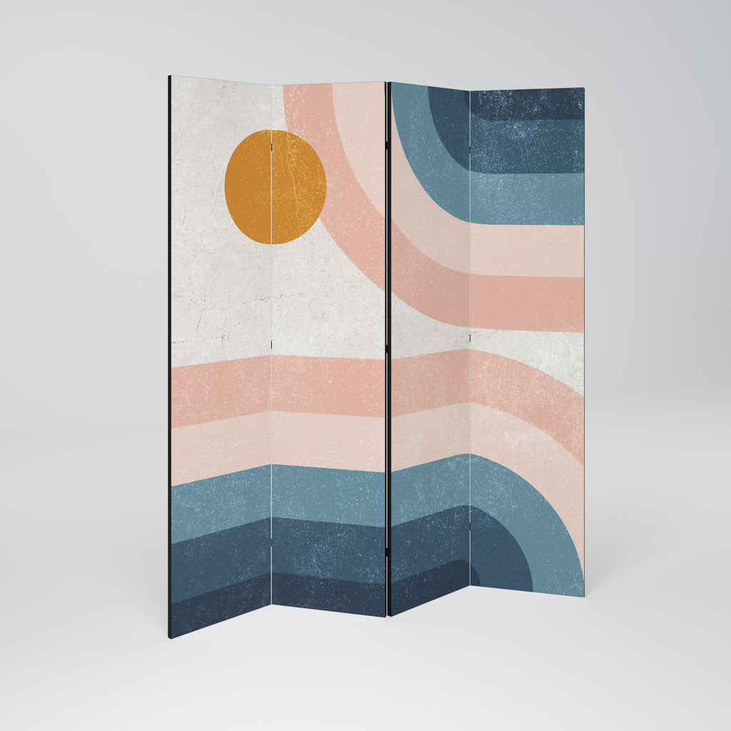 TWO HALVES Decorative 4-Panel Room Divider