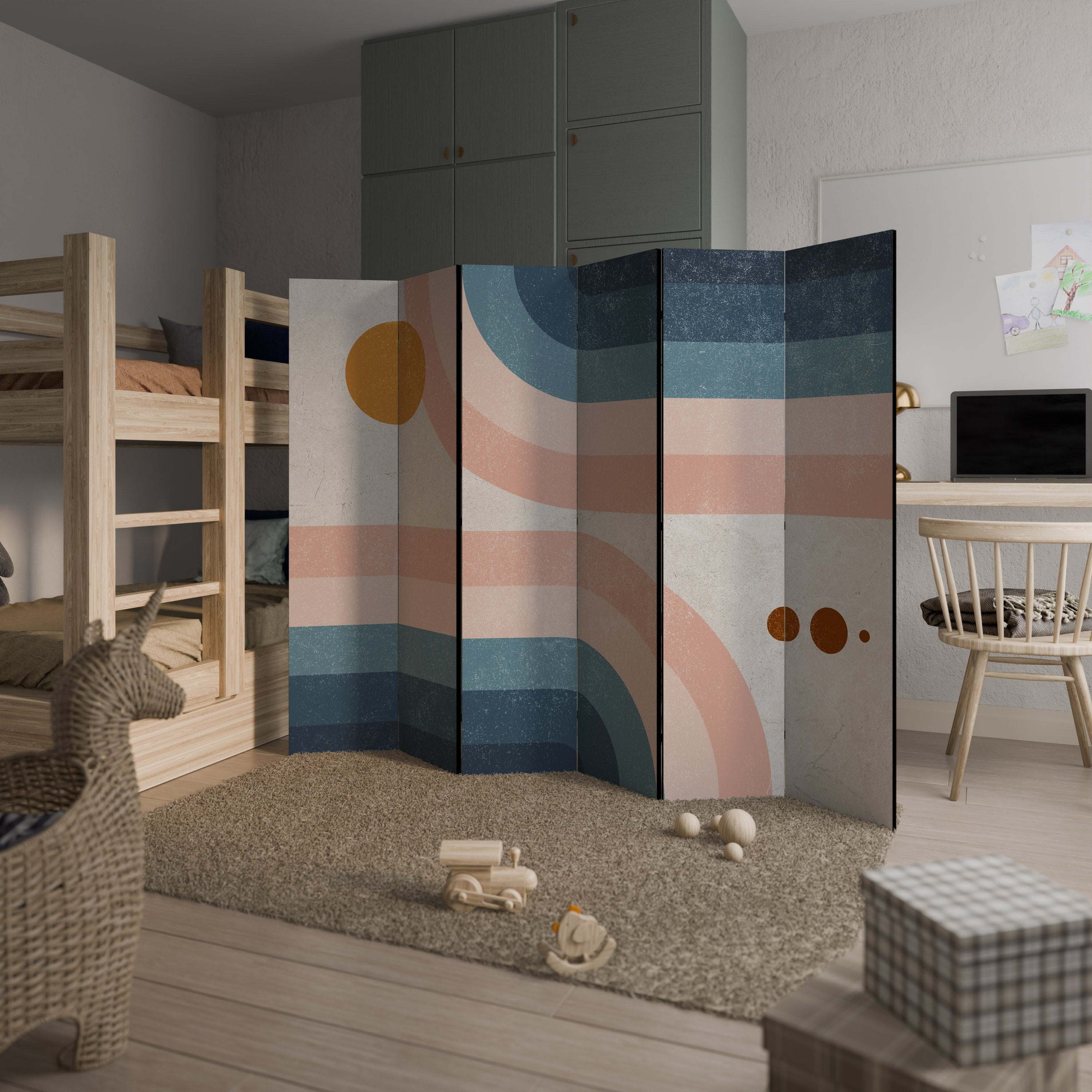 TWO HALVES Decorative 6-Panel Room Divider