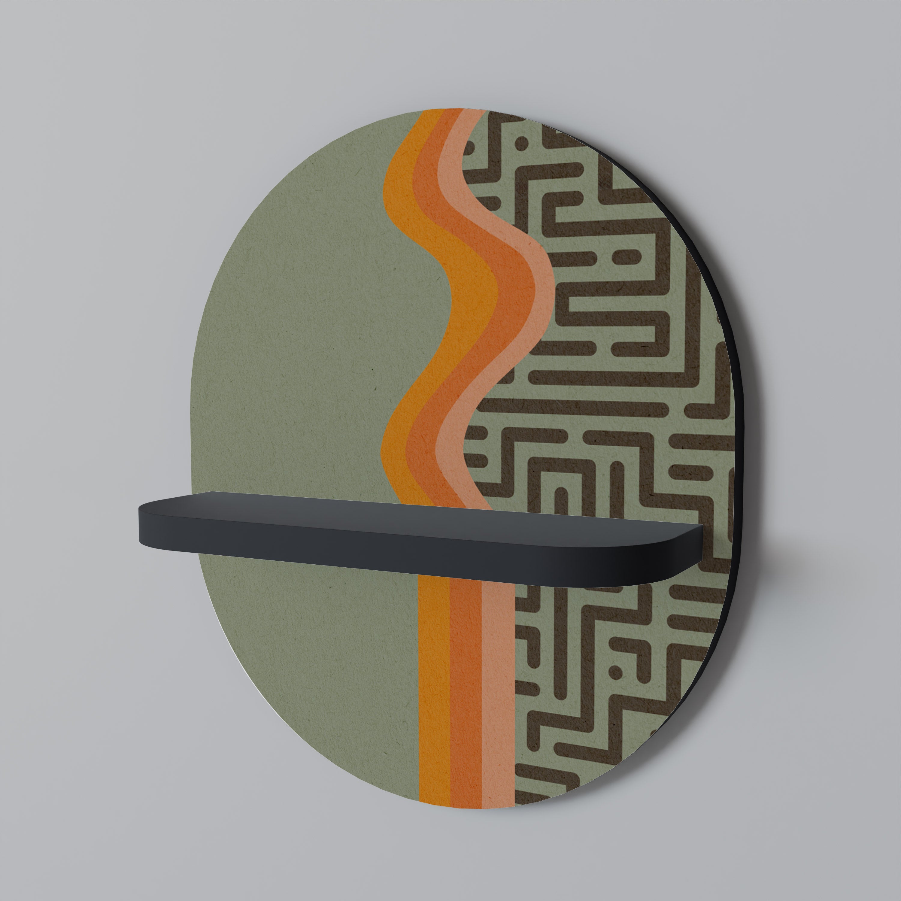 Étagère d'art ovale SIMPLE SOLUTIONS en finition noire