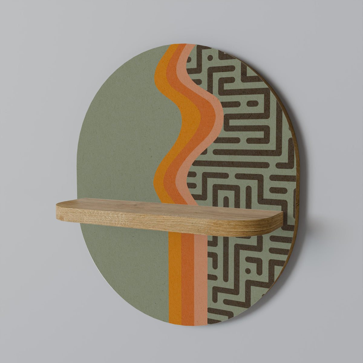 SIMPLE SOLUTIONS Oval Art Shelf In Oak Effect