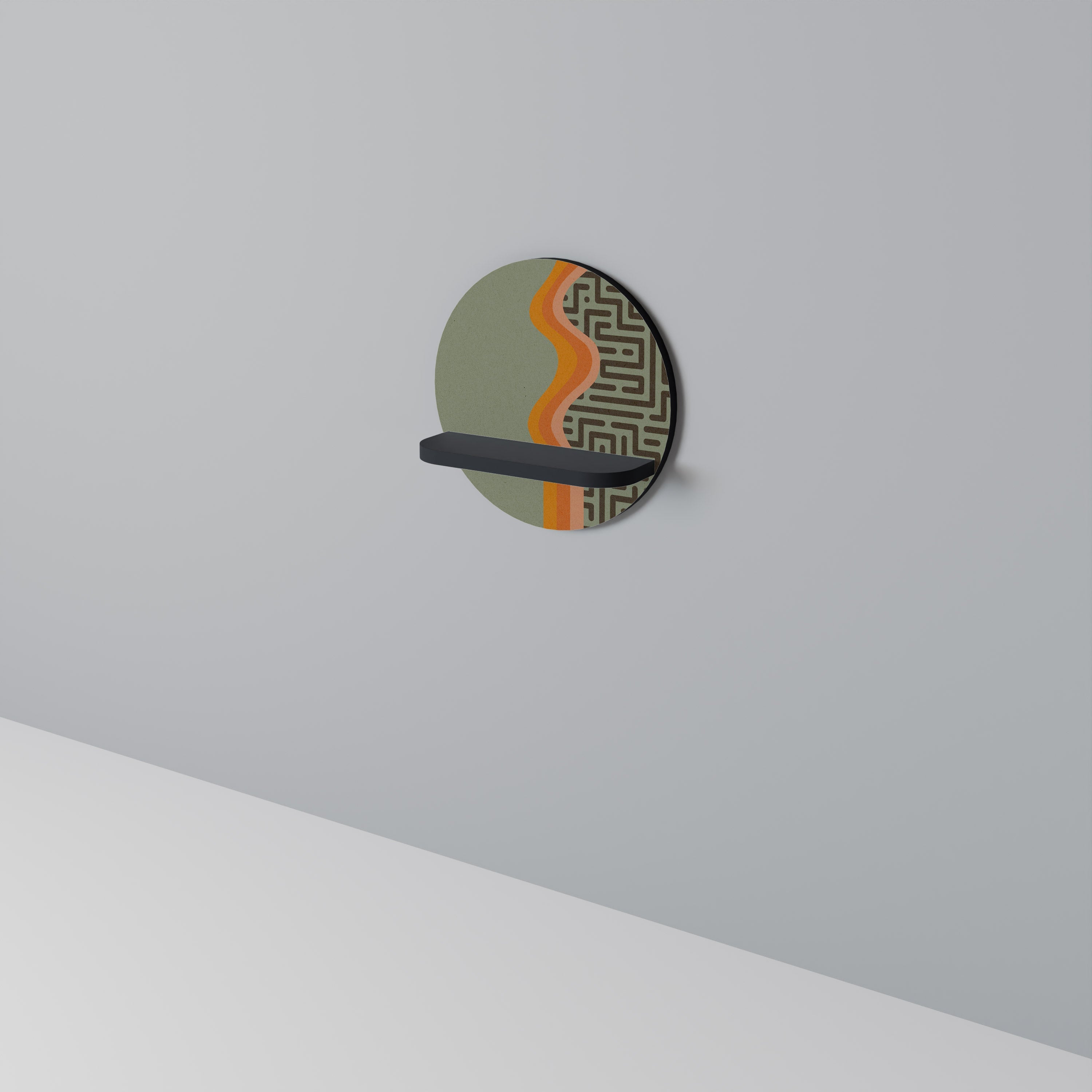 Étagère d'art ronde SIMPLE SOLUTIONS en finition noire