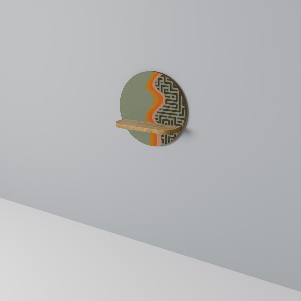 Étagère d'art ronde SIMPLE SOLUTIONS effet chêne