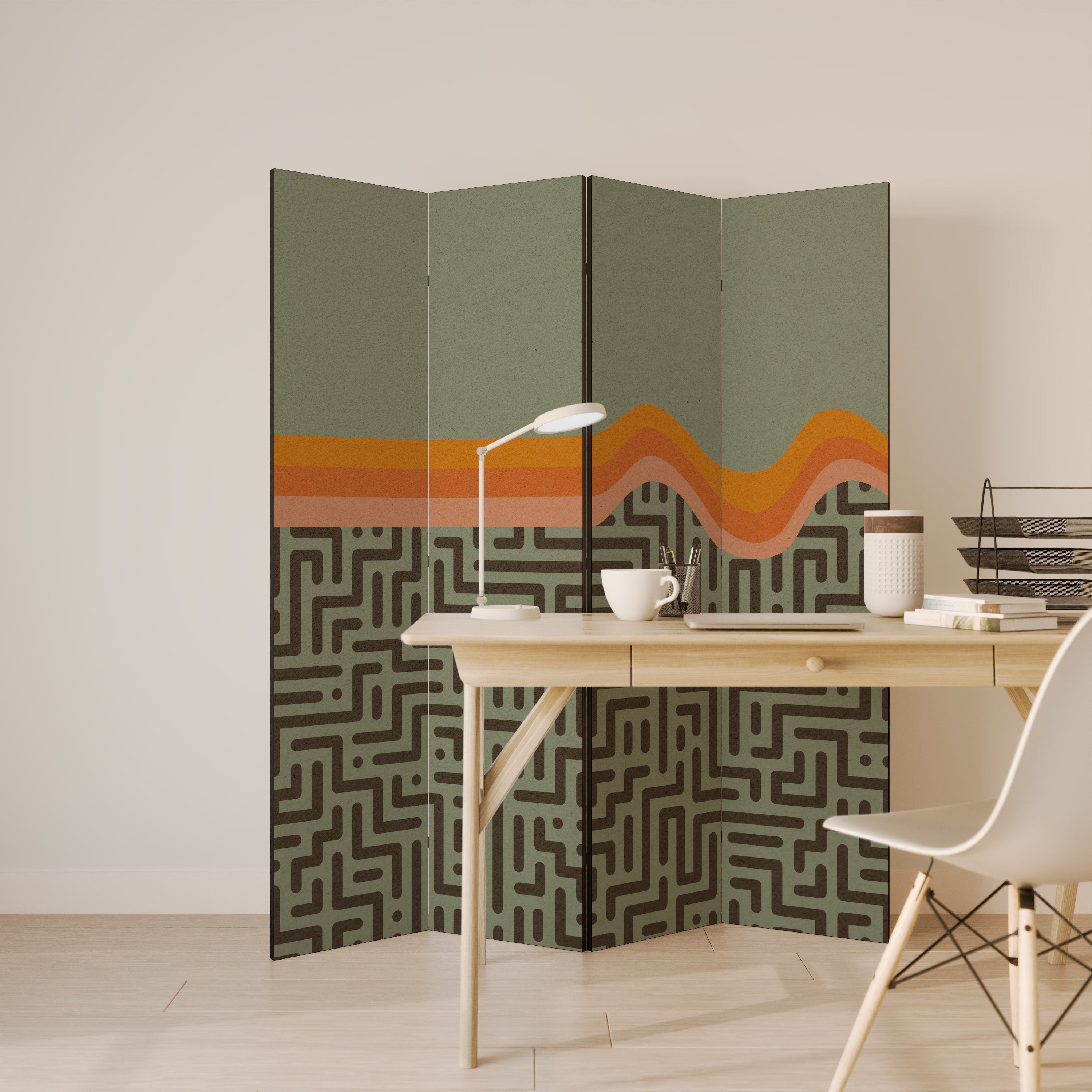 SIMPLE SOLUTIONS Decorative 4-Panel Room Divider