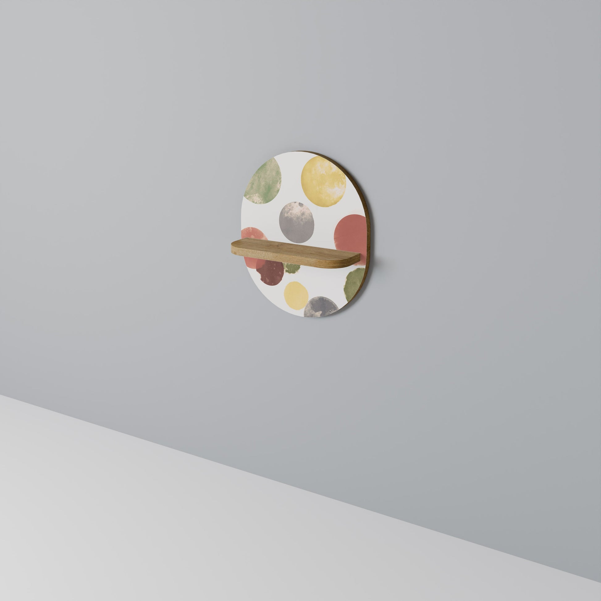 FLEETING HAPPINESS Oval Art Shelf In Oak Effect