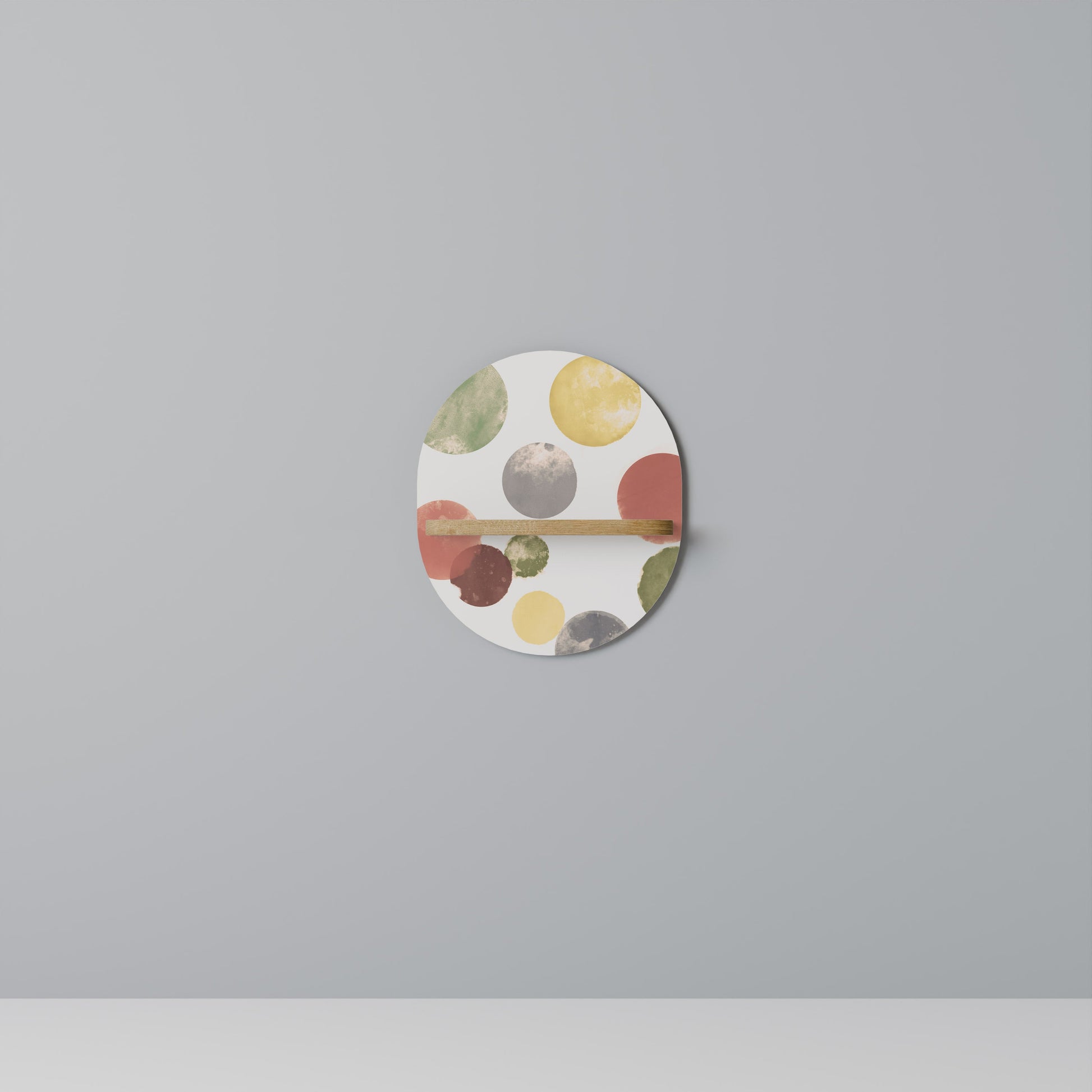 FLEETING HAPPINESS Oval Art Shelf In Oak Effect