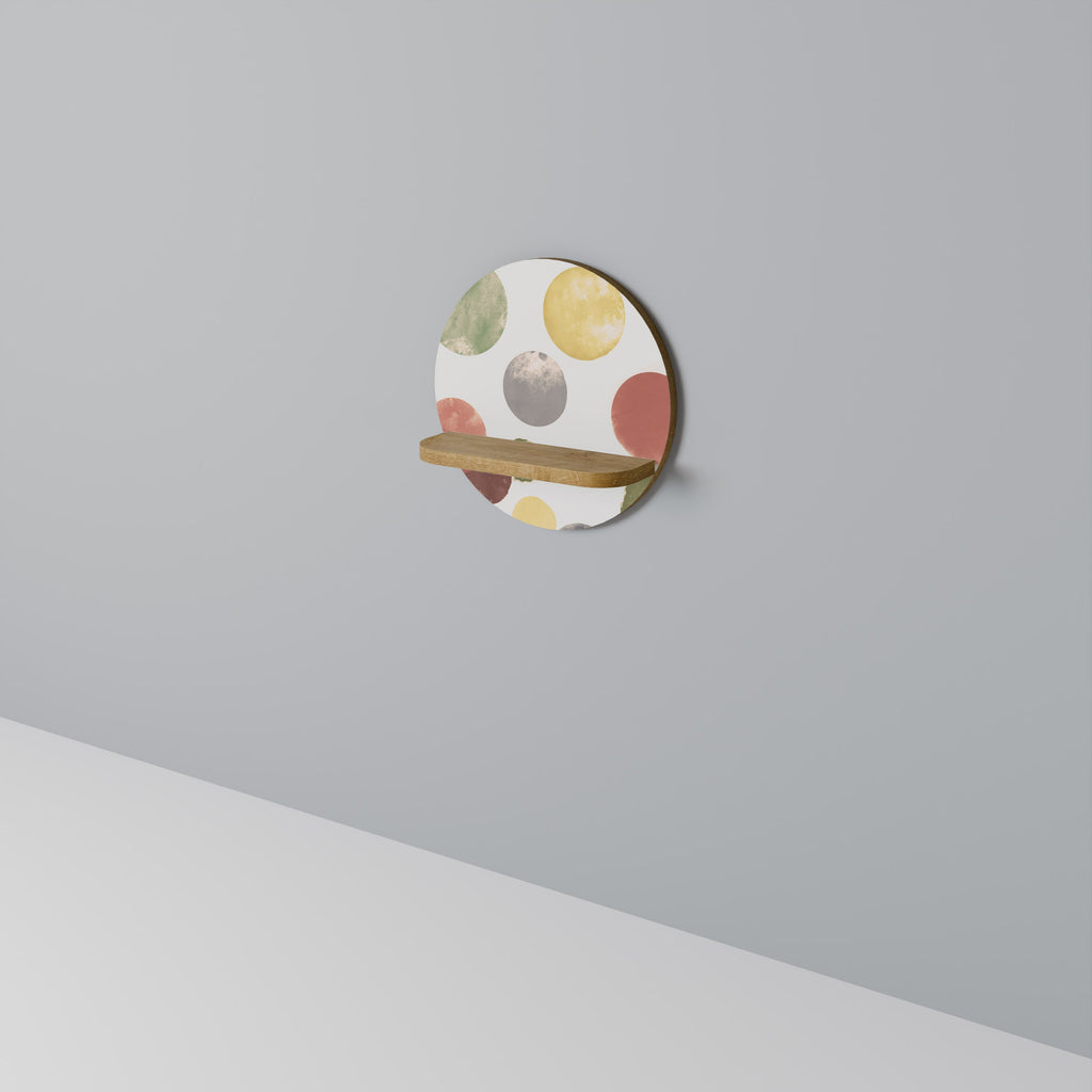 FLEETING HAPPINESS Round Art Shelf In Oak Effect