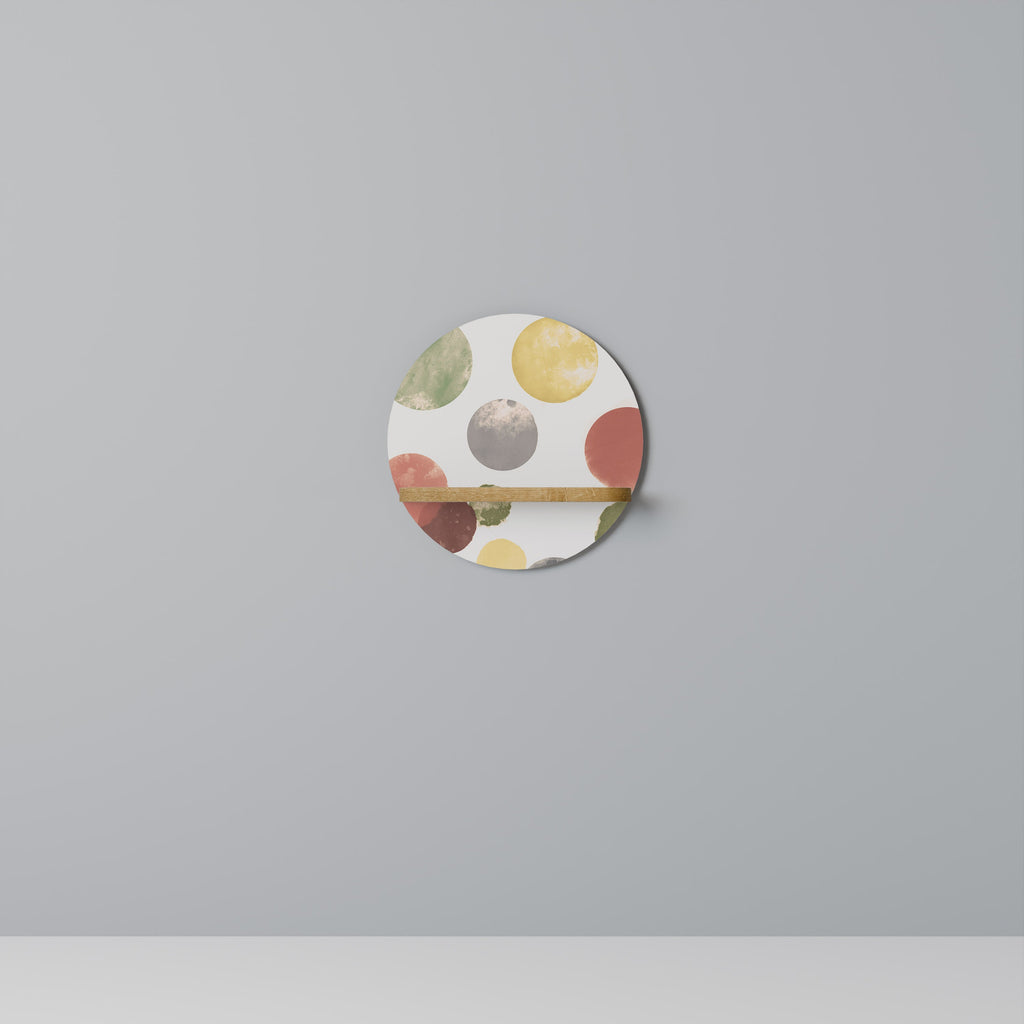 FLEETING HAPPINESS Round Art Shelf In Oak Effect