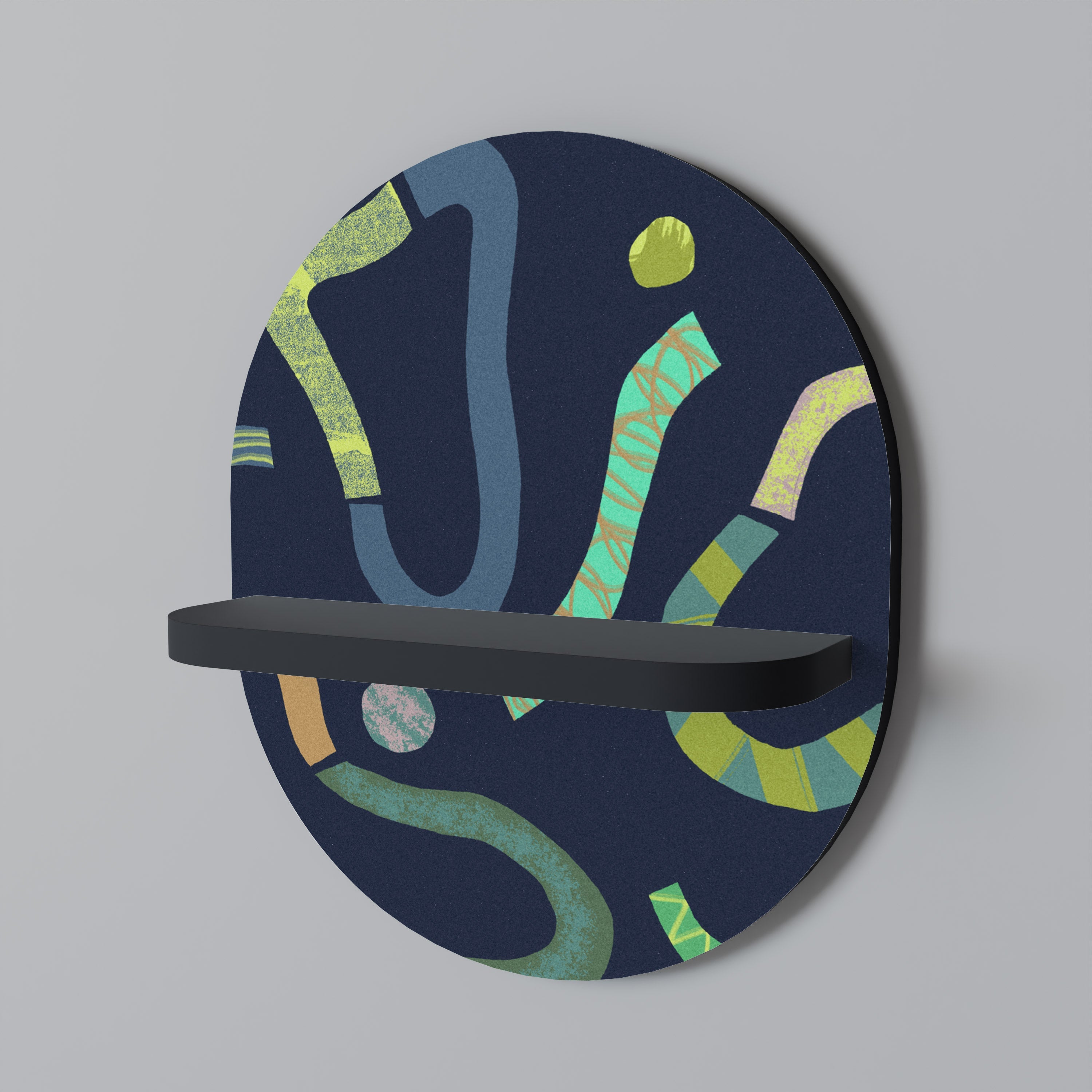 Étagère d'art ovale CONTRAST DANCE en finition noire