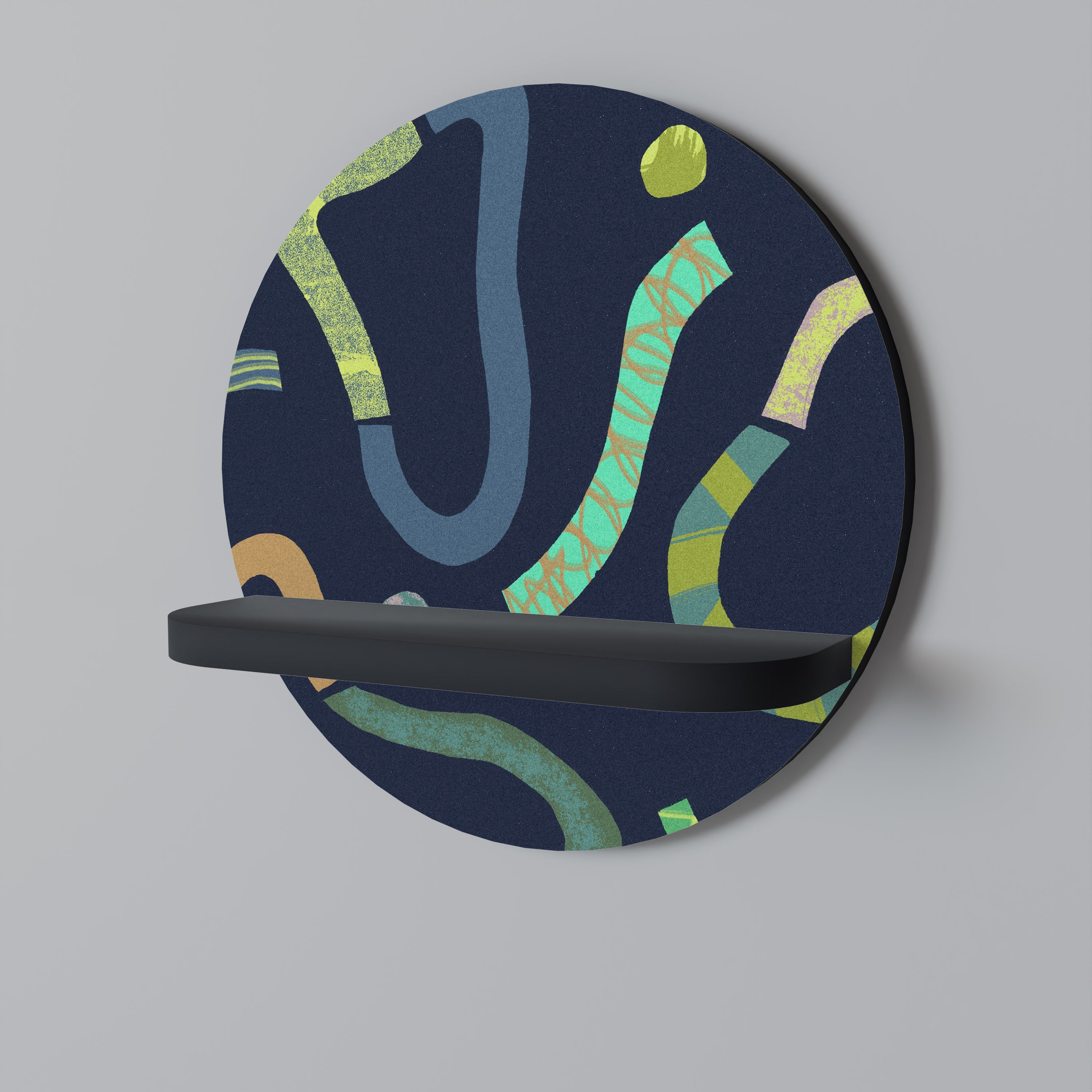 Étagère d'art ronde CONTRAST DANCE en finition noire