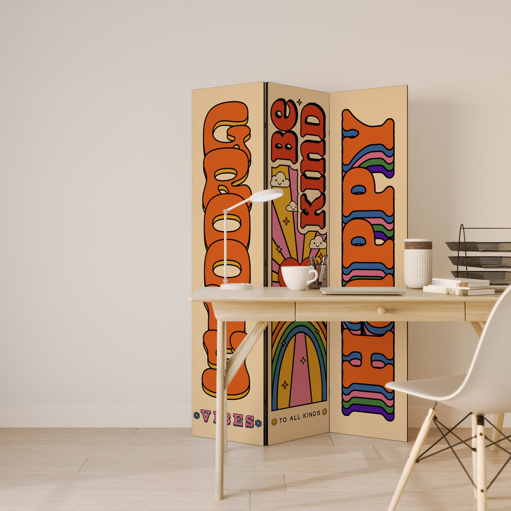 GROOVY POSTERS Decorative 3-Panel Room Divider
