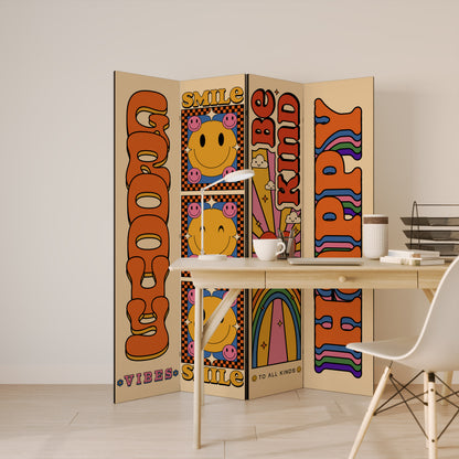 GROOVY POSTERS 4-Panel Room Divider