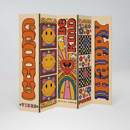 GROOVY POSTERS 5-Panel Room Divider