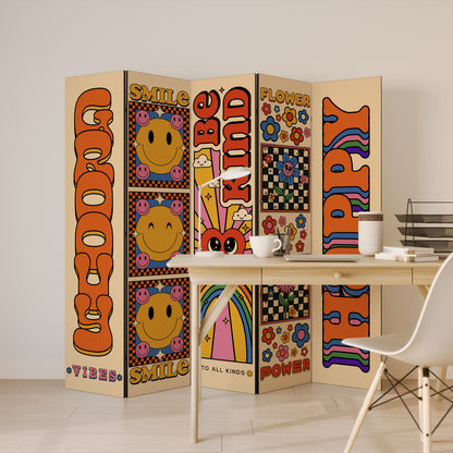 GROOVY POSTERS 5-Panel Room Divider