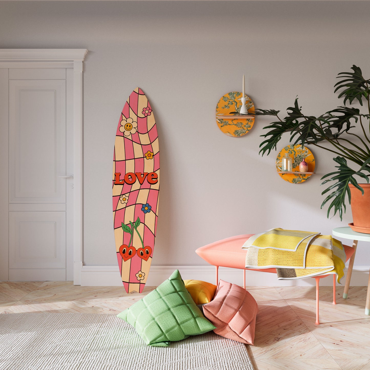 ROCKING LOVE Surfboard Decorative Panel