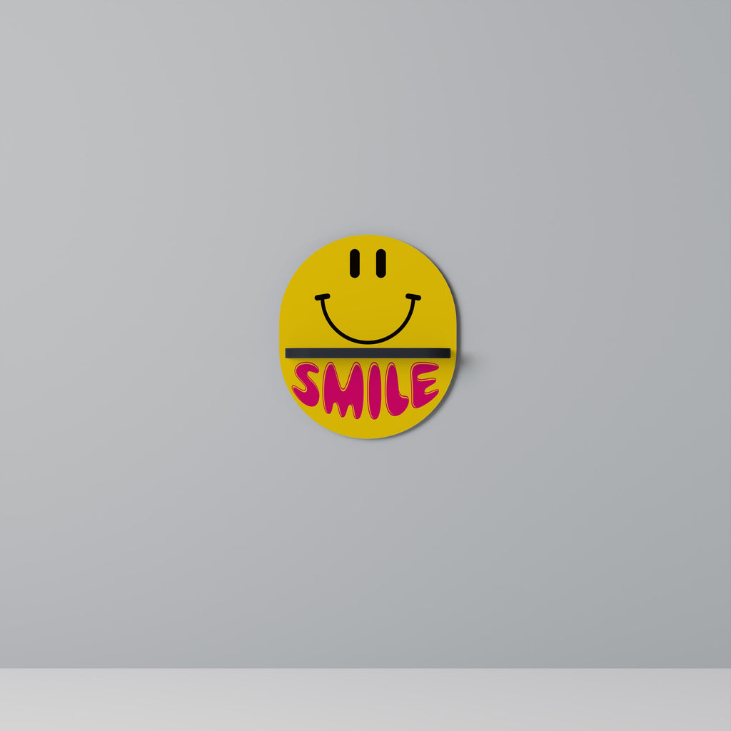 Étagère d'art ovale KEEP SMILING en finition noire