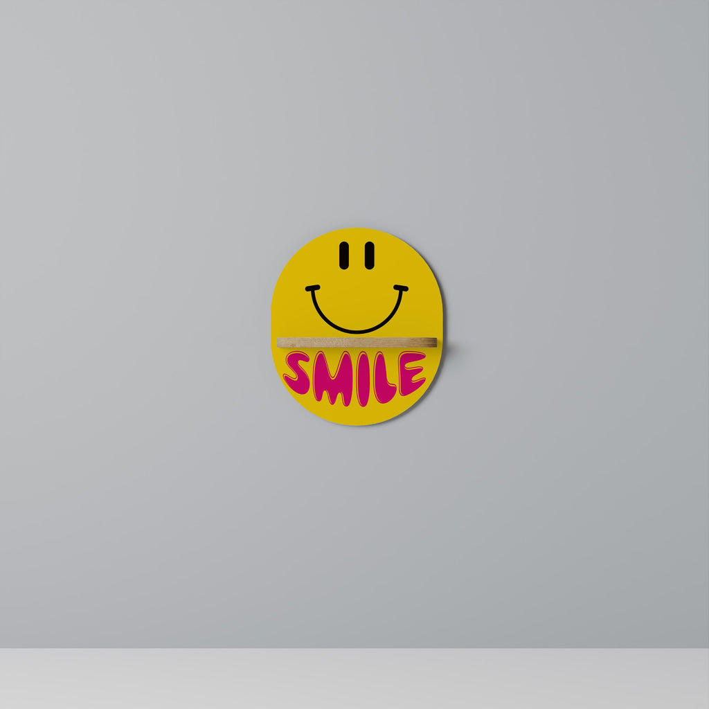 Étagère d'art ovale effet chêne KEEP SMILING