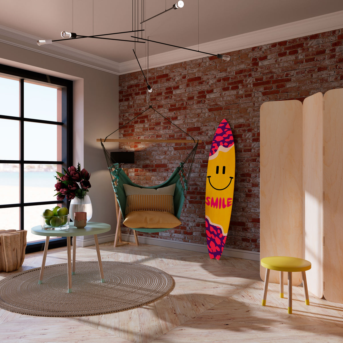 KEEP SMILING Surfboard Decorative Panel