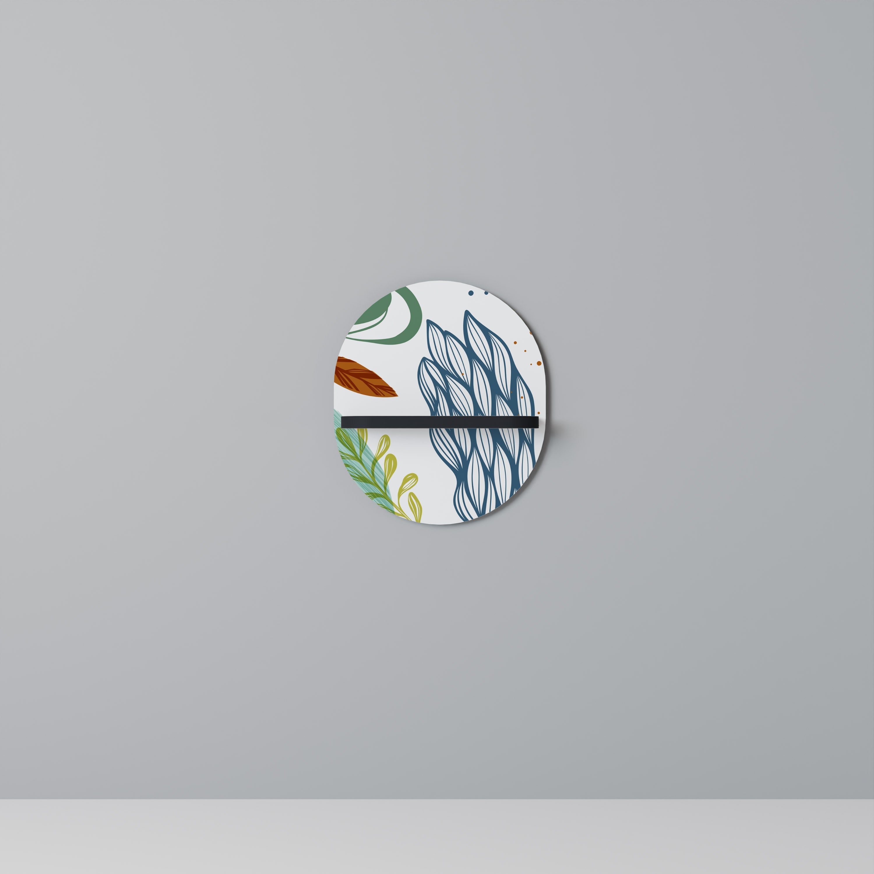 Étagère d'art ovale BOTANICAL HURRICANE en finition noire