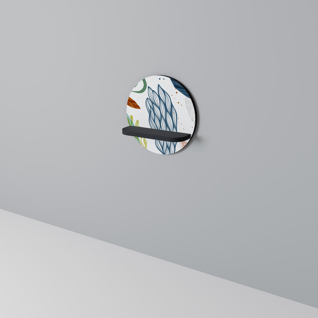 Étagère d'art ronde BOTANICAL HURRICANE en finition noire