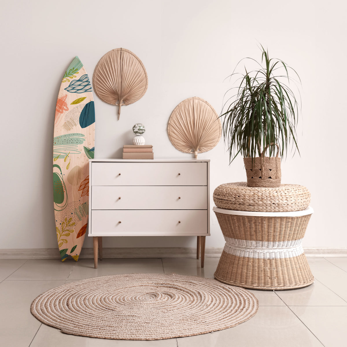 BOTANICAL HURRICANE Surfboard Decorative Panel