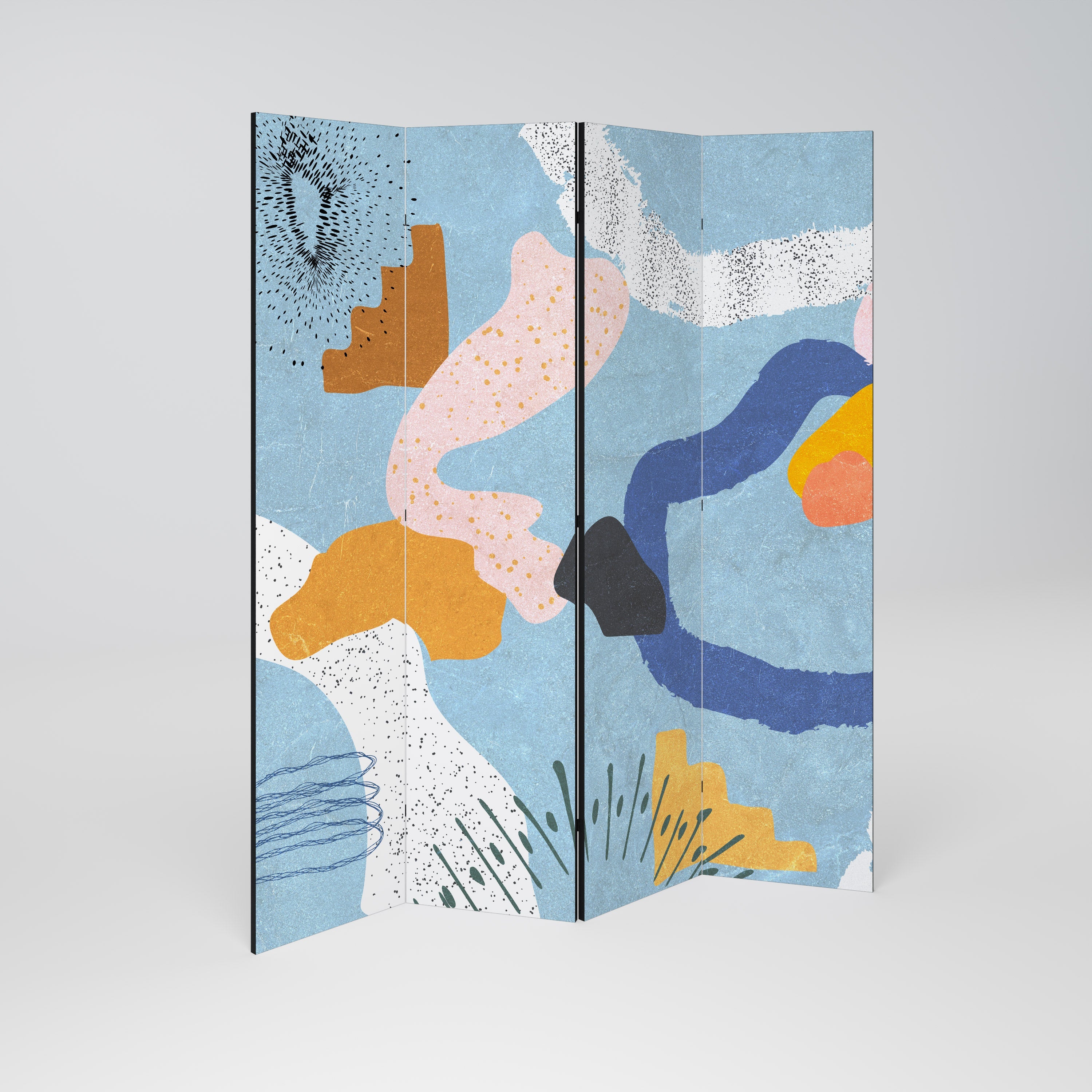 DREAMY SWIRLS Decorative 4-Panel Room Divider