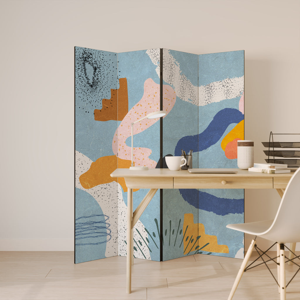 DREAMY SWIRLS 4-Panel Room Divider