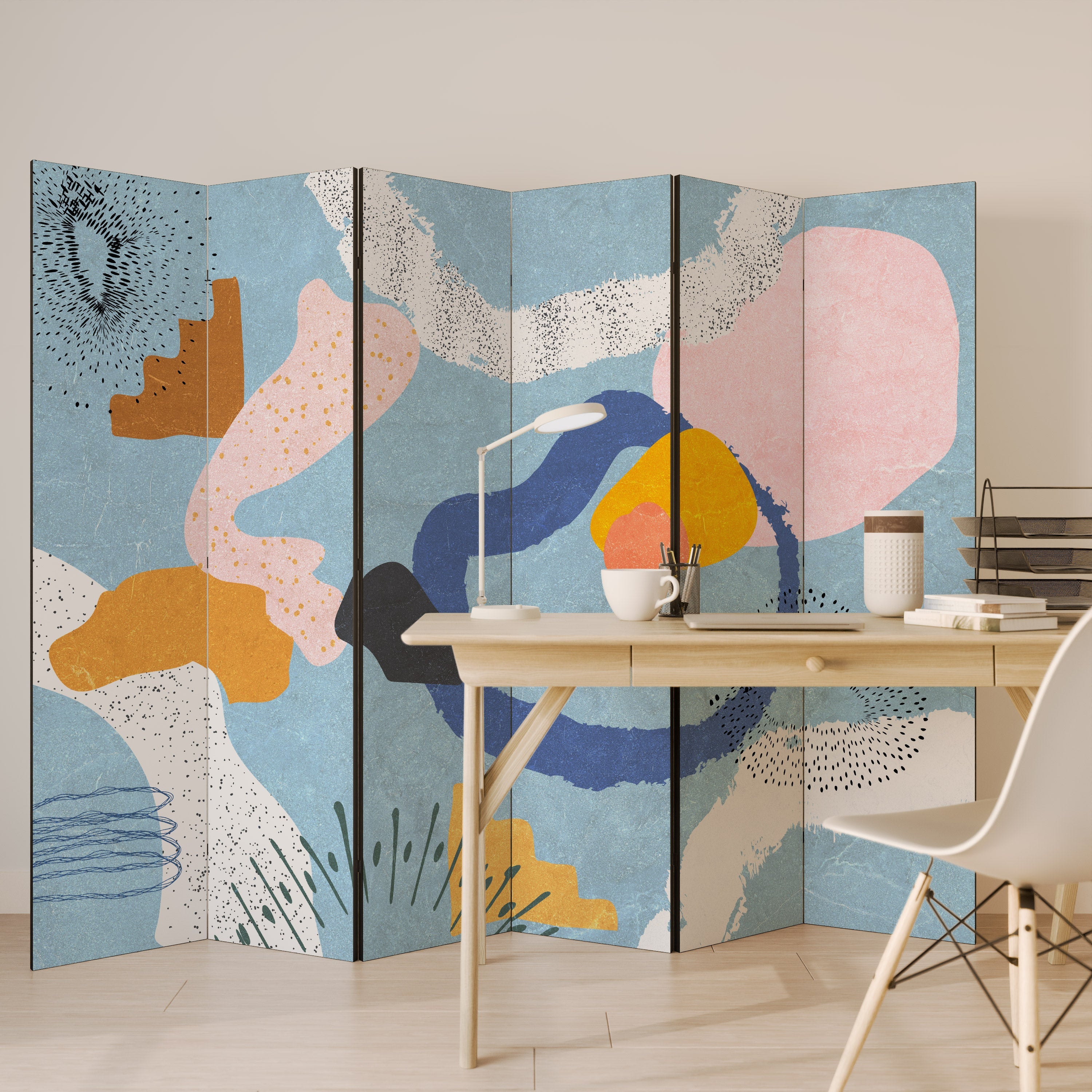 DREAMY SWIRLS Decorative 6-Panel Room Divider